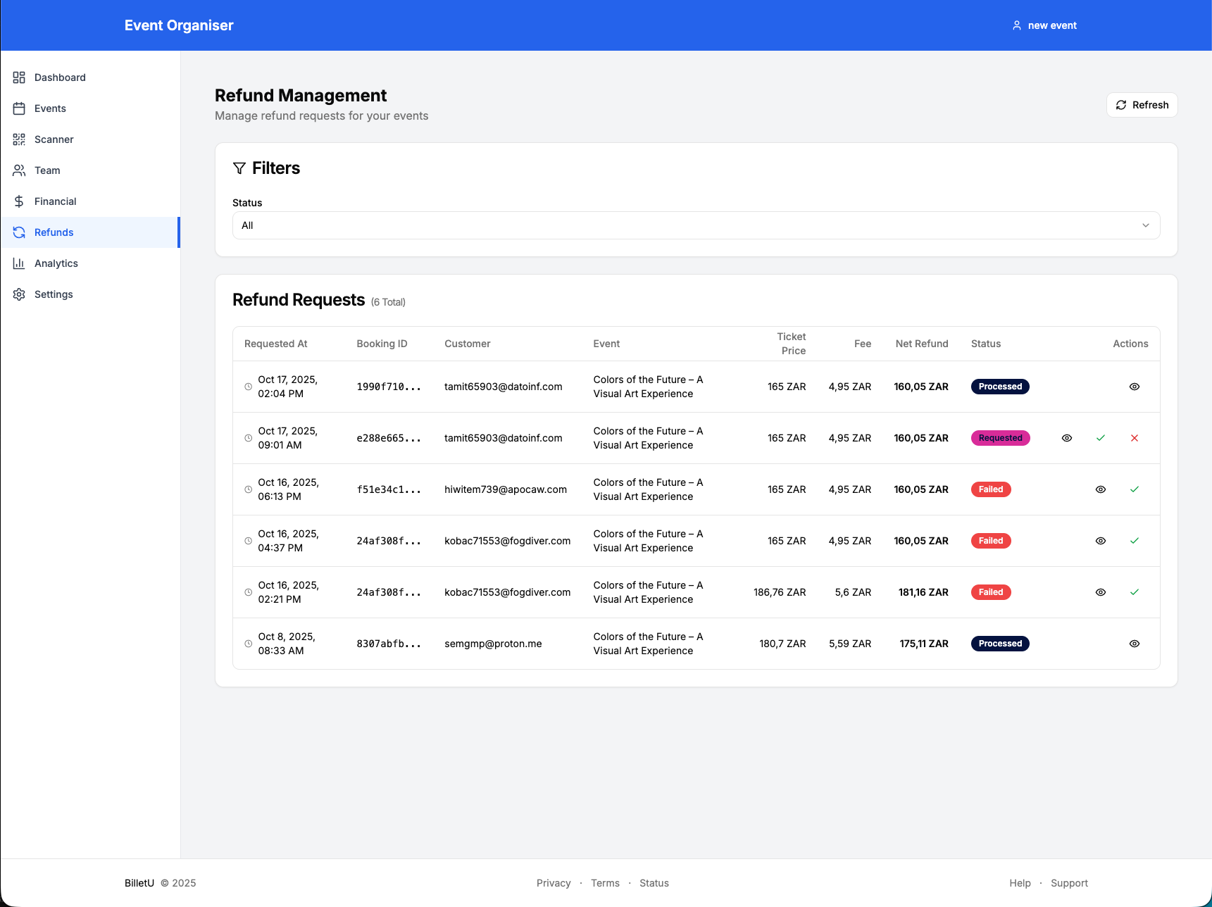 Refund management